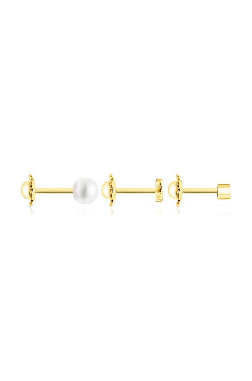 Позолочена срібна сережка Tous 3-pack Pearl