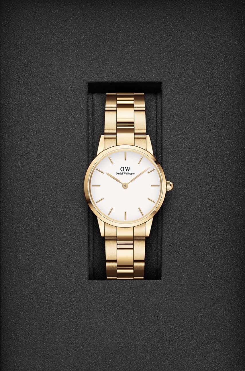 Годинник Daniel Wellington Iconic Link White жіночий колір золотий