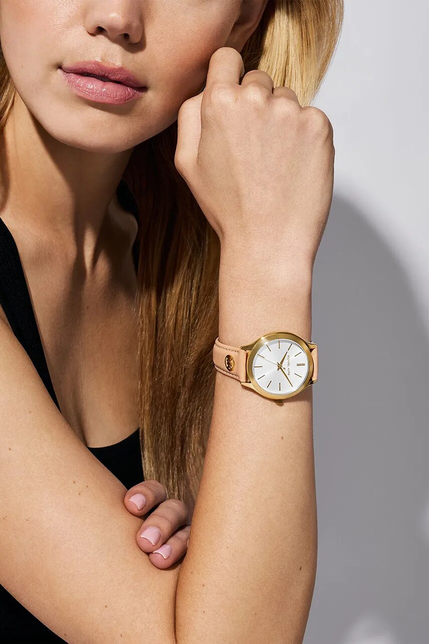 Годинник Michael Kors SLIM RUNWAY жіночий колір бежевий MK7533