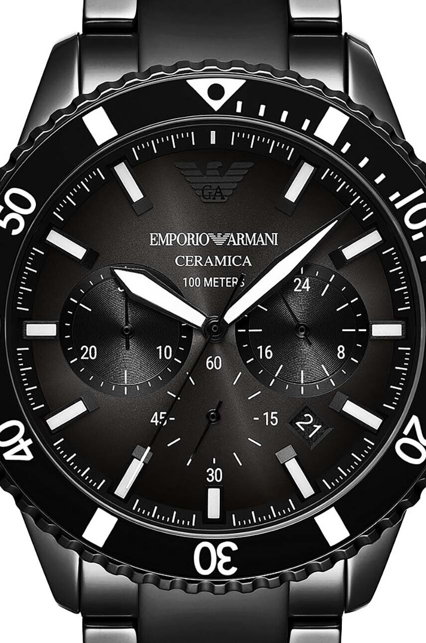 Годинник Emporio Armani чоловічий колір чорний