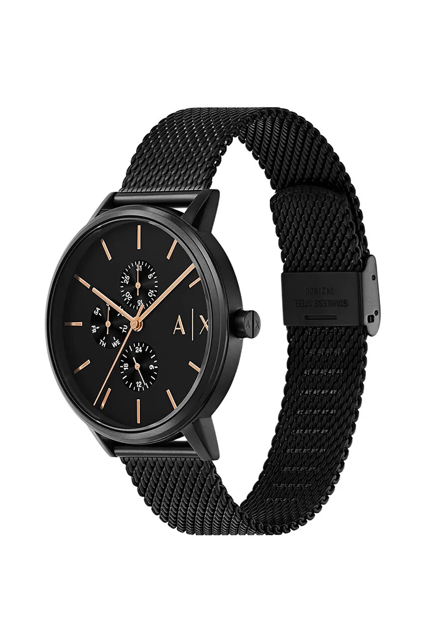 Годинник і прикраси на шию Armani Exchange колір чорний AX7162SET