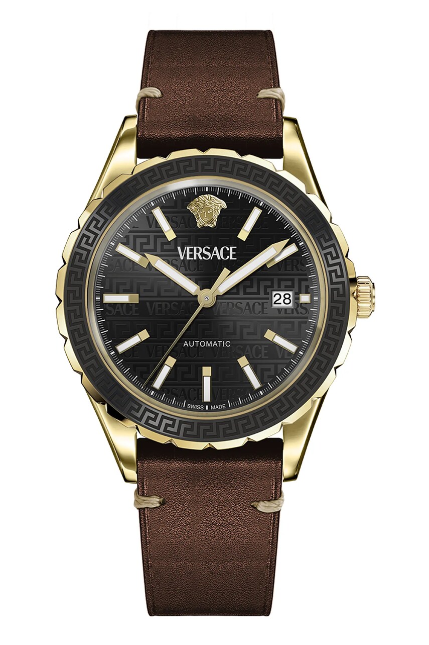 Годинник Versace чоловічий колір коричневий VEQCA0224