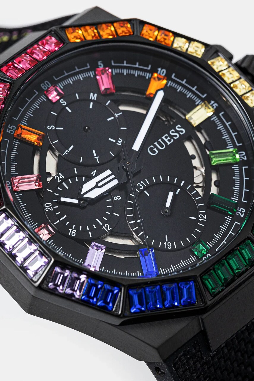 Годинник Guess чоловічий колір чорний GW0701G1