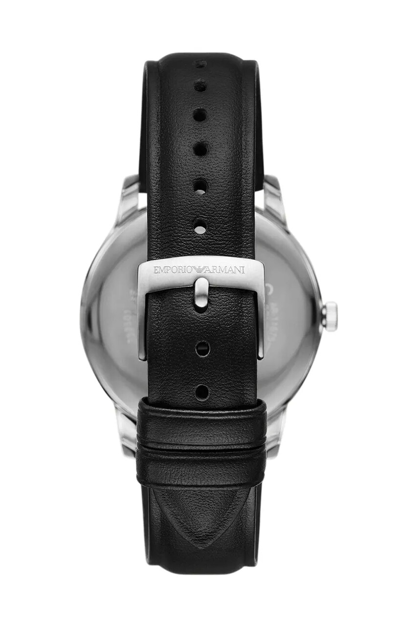 Годинник і браслет Emporio Armani MINIMALIST чоловічий колір чорний AR80079SET