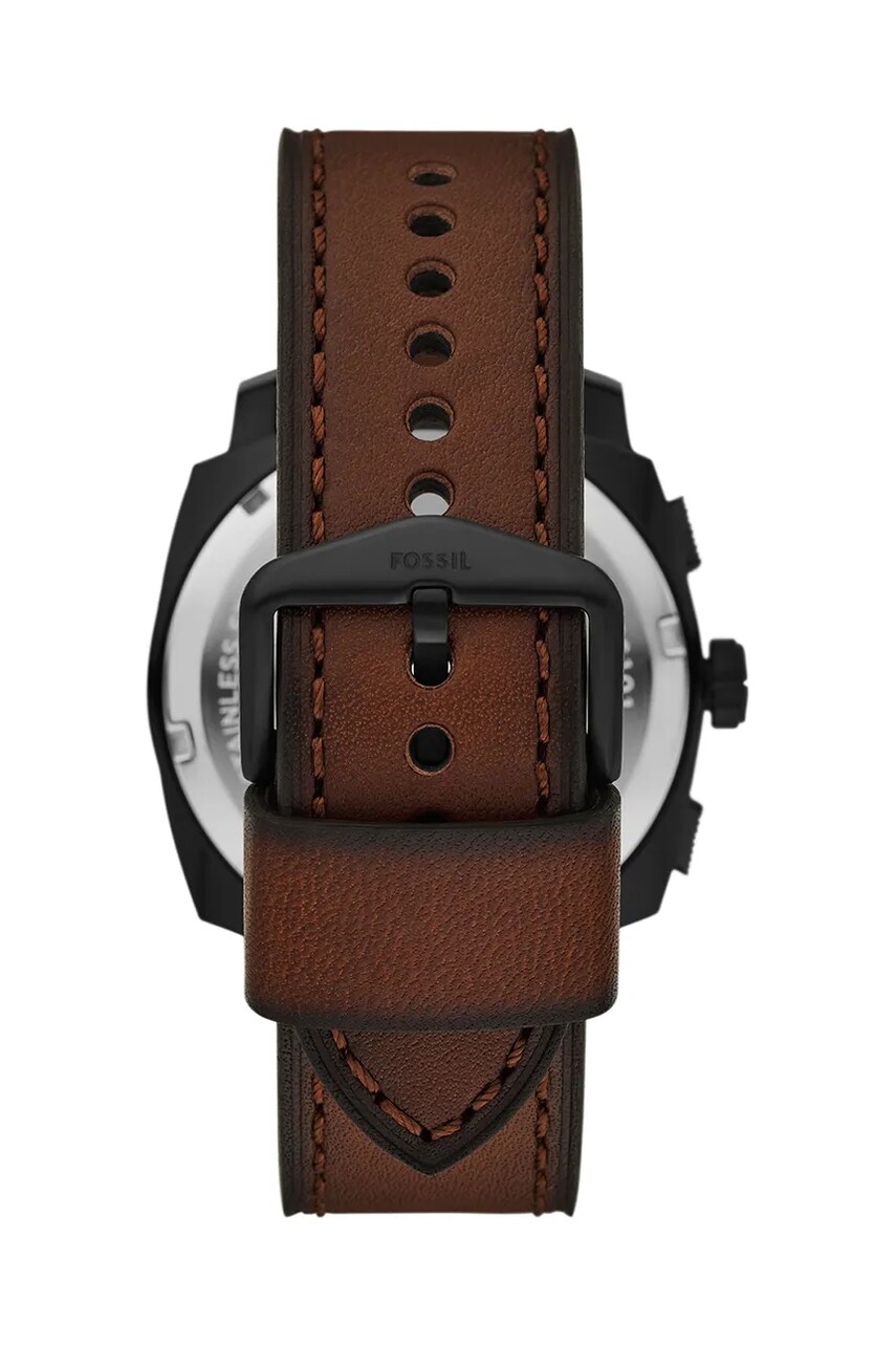 Годинник і браслет Fossil MACHINE чоловічий колір коричневий FS6102SET