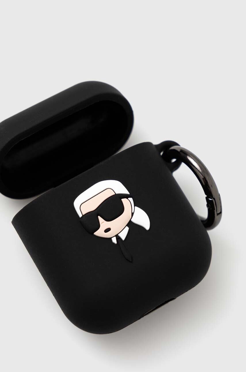 Чохол для airpods Karl Lagerfeld AirPods 1/2 cover колір чорний