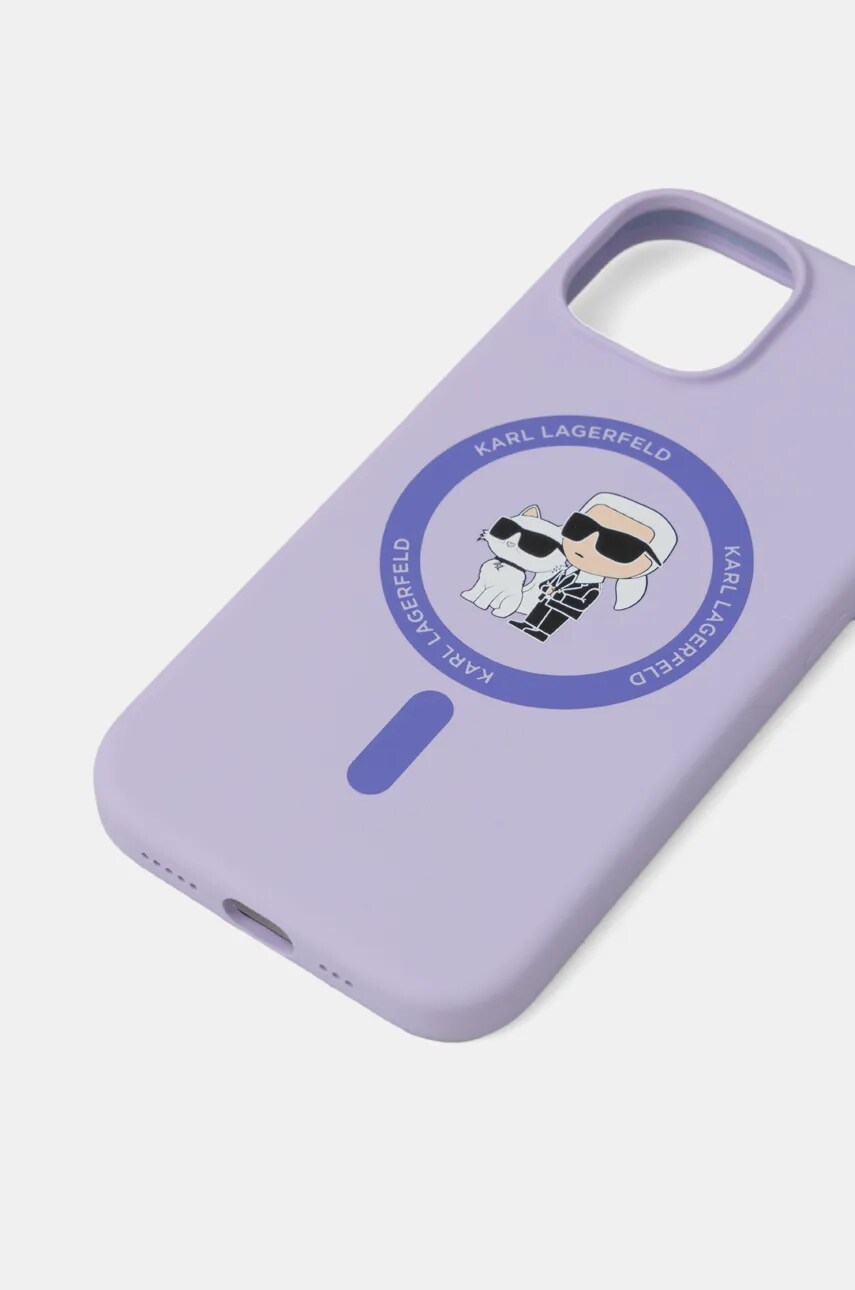 Чохол на телефон Karl Lagerfeld iPhone 15 6.1 колір фіолетовий KLHMP15SSCMKCRHU