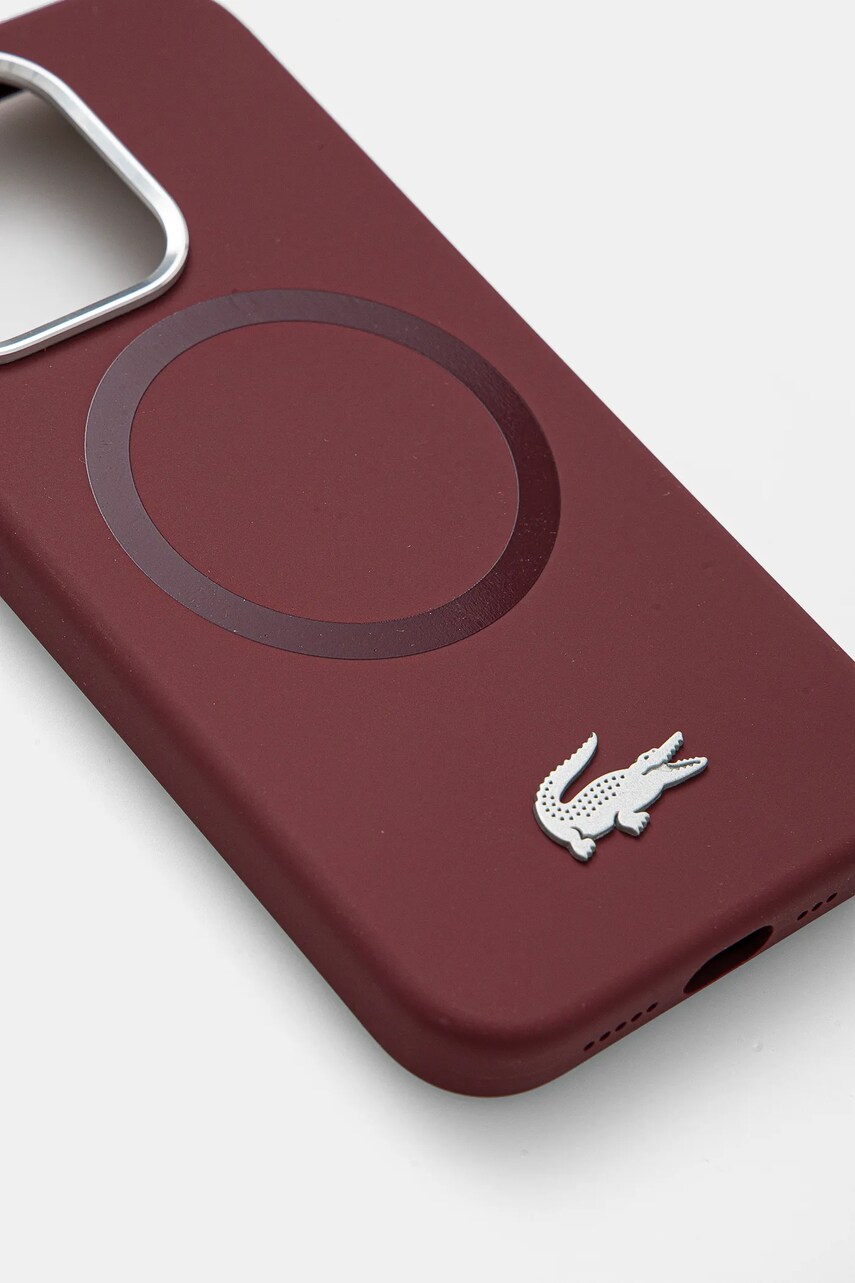 Чохол на телефон Lacoste iPhone 15 Pro 6.1 колір бордовий LCHMP15LSMAR