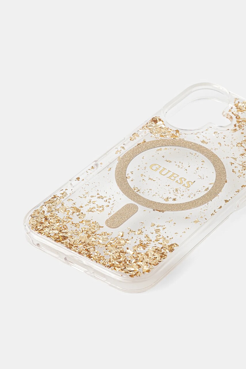 Чохол на телефон Guess iPhone 16 колір золотий GUHMP16SRGRGED
