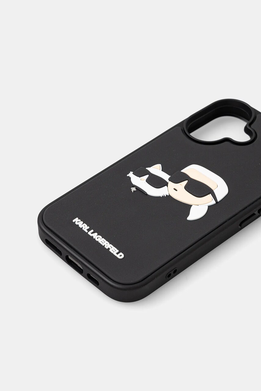 Чохол на телефон Karl Lagerfeld iPhone 16 колір чорний KLHCP16SRBCKCHLK