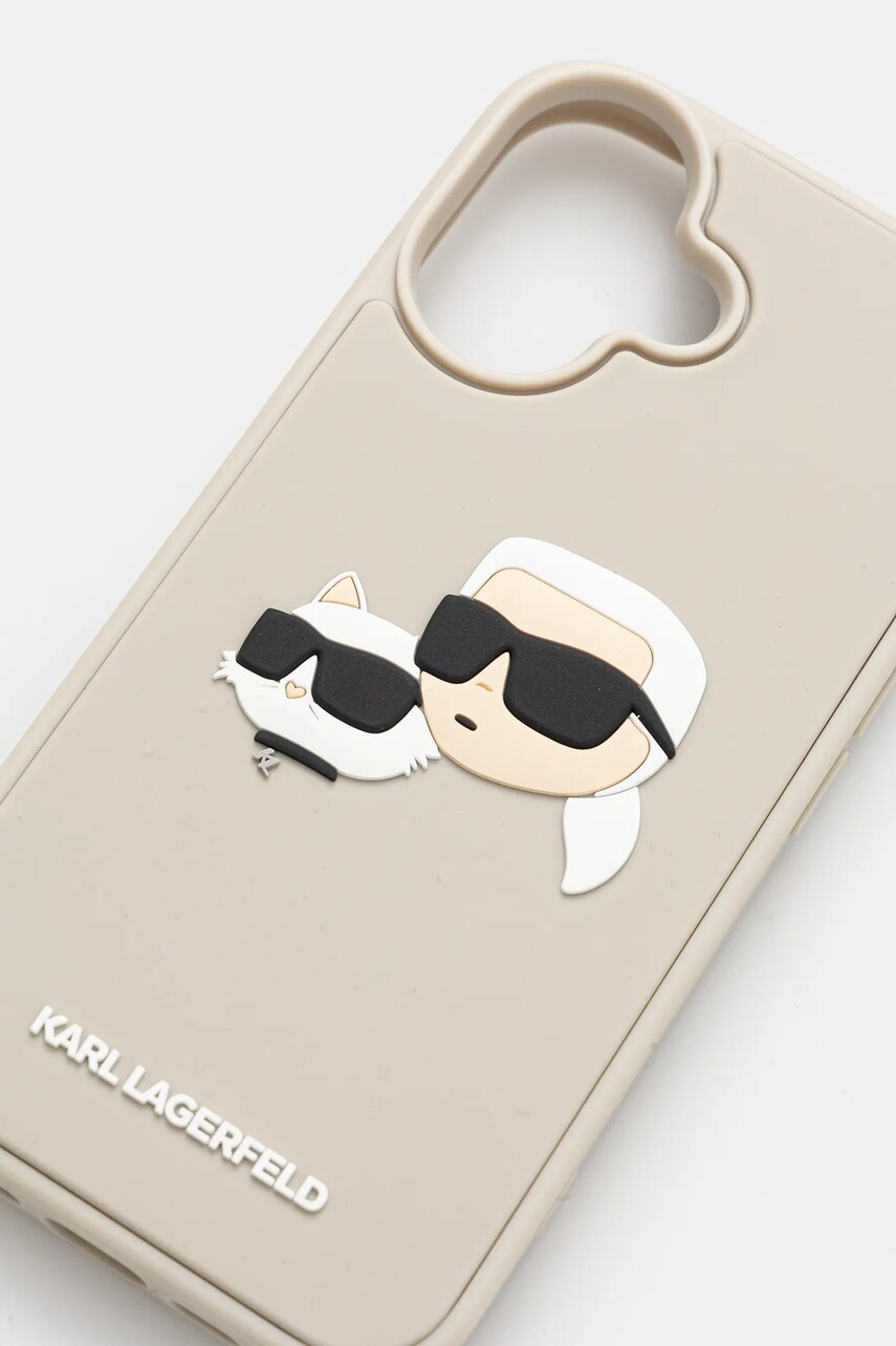 Чохол на телефон Karl Lagerfeld iPhone 16 колір бежевий KLHCP16SRBCKCHLE