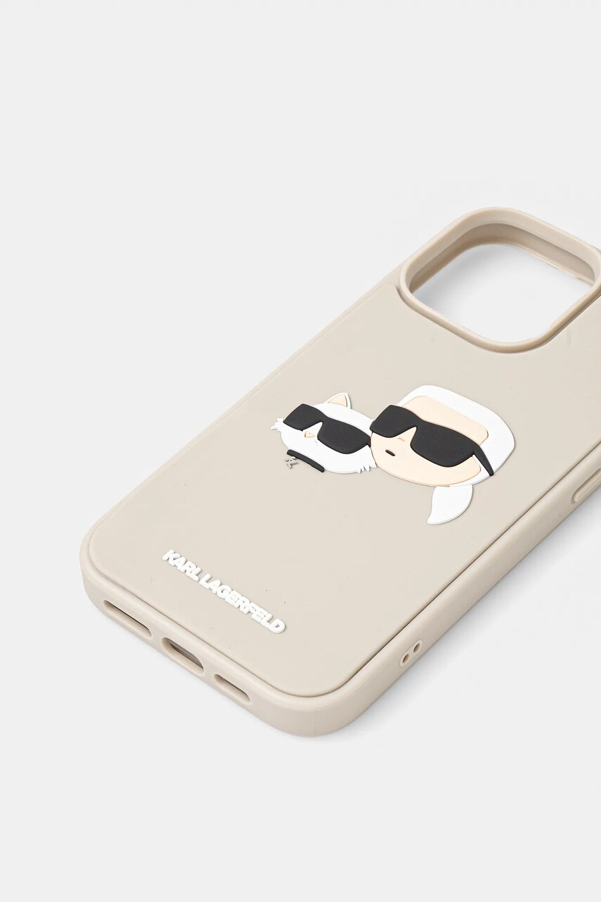 Чохол на телефон Karl Lagerfeld iPhone 16 Pro Max колір бежевий KLHCP16XRBCKCHLE