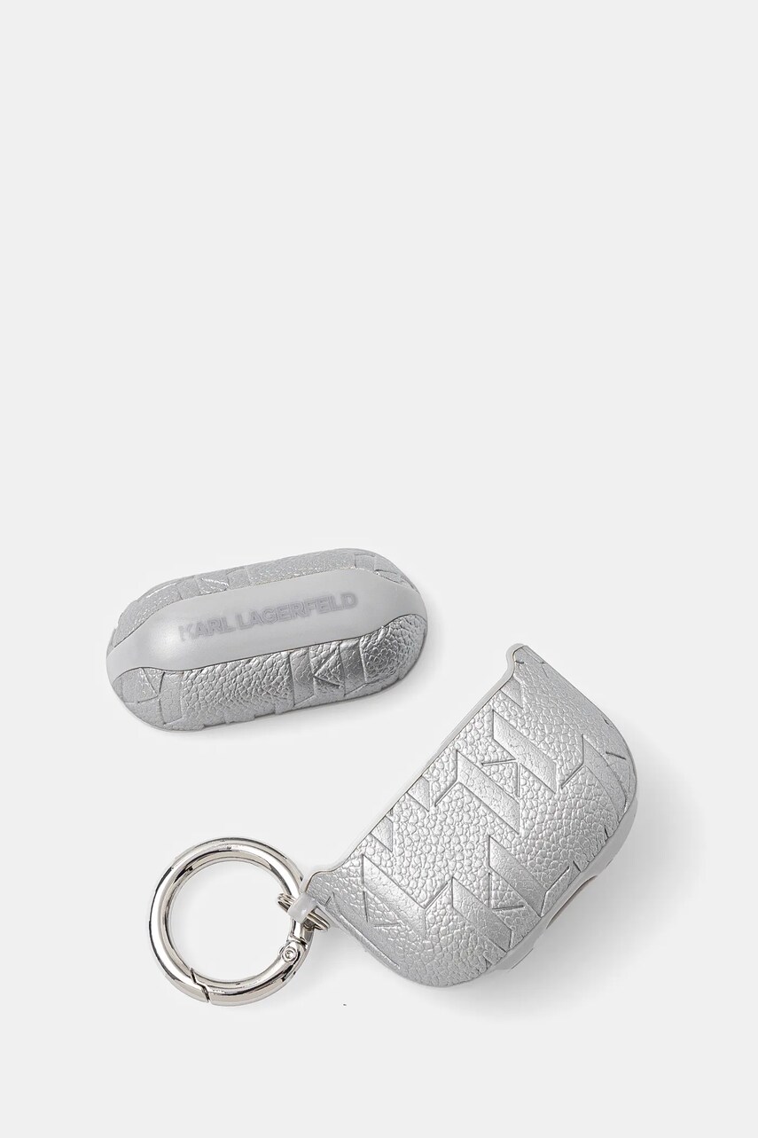 Чохол для airpod Karl Lagerfeld AirPods 4 колір срібний KLA4PGKIPS