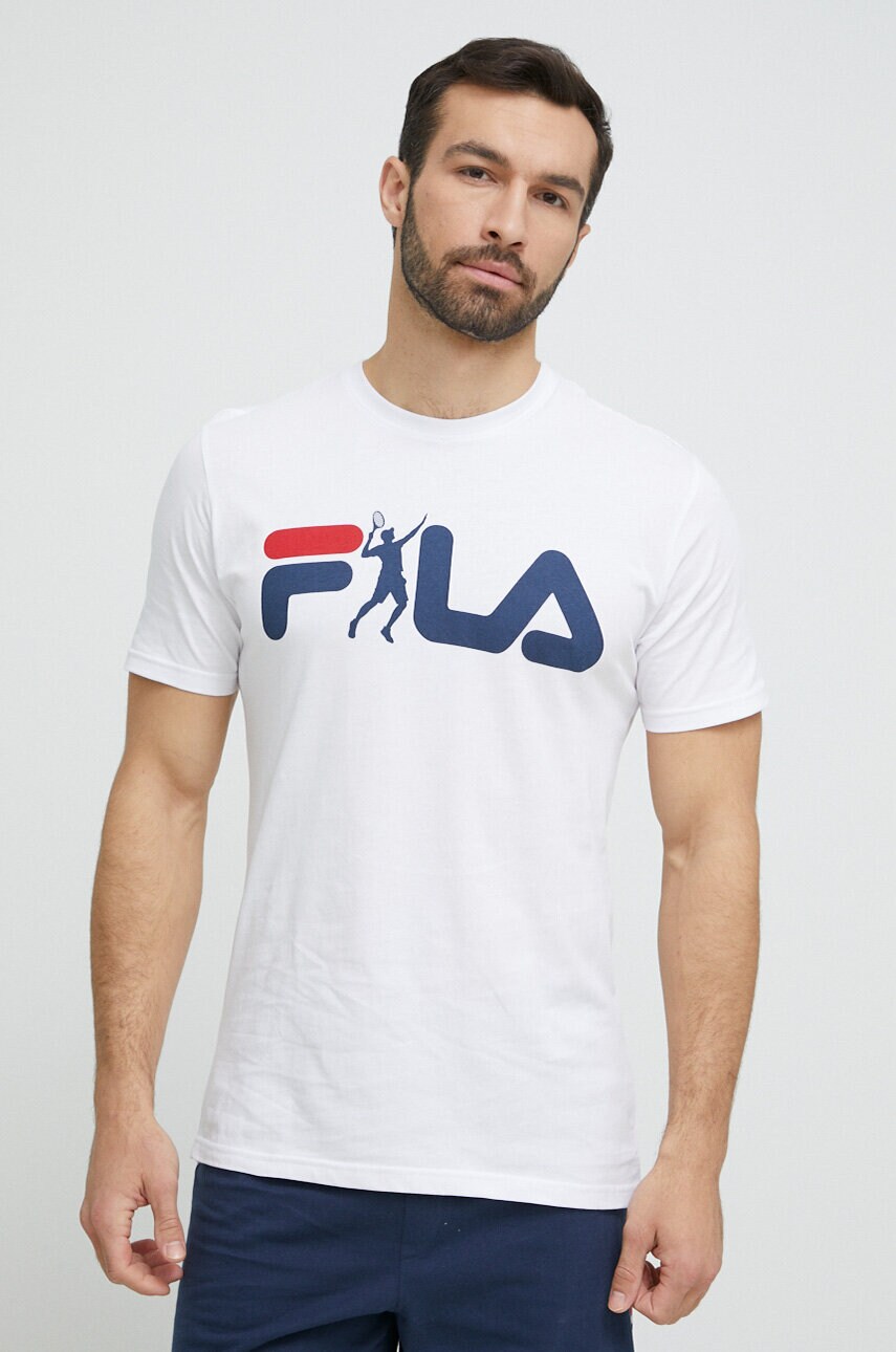 Бавовняна піжама Fila колір синій з принтом