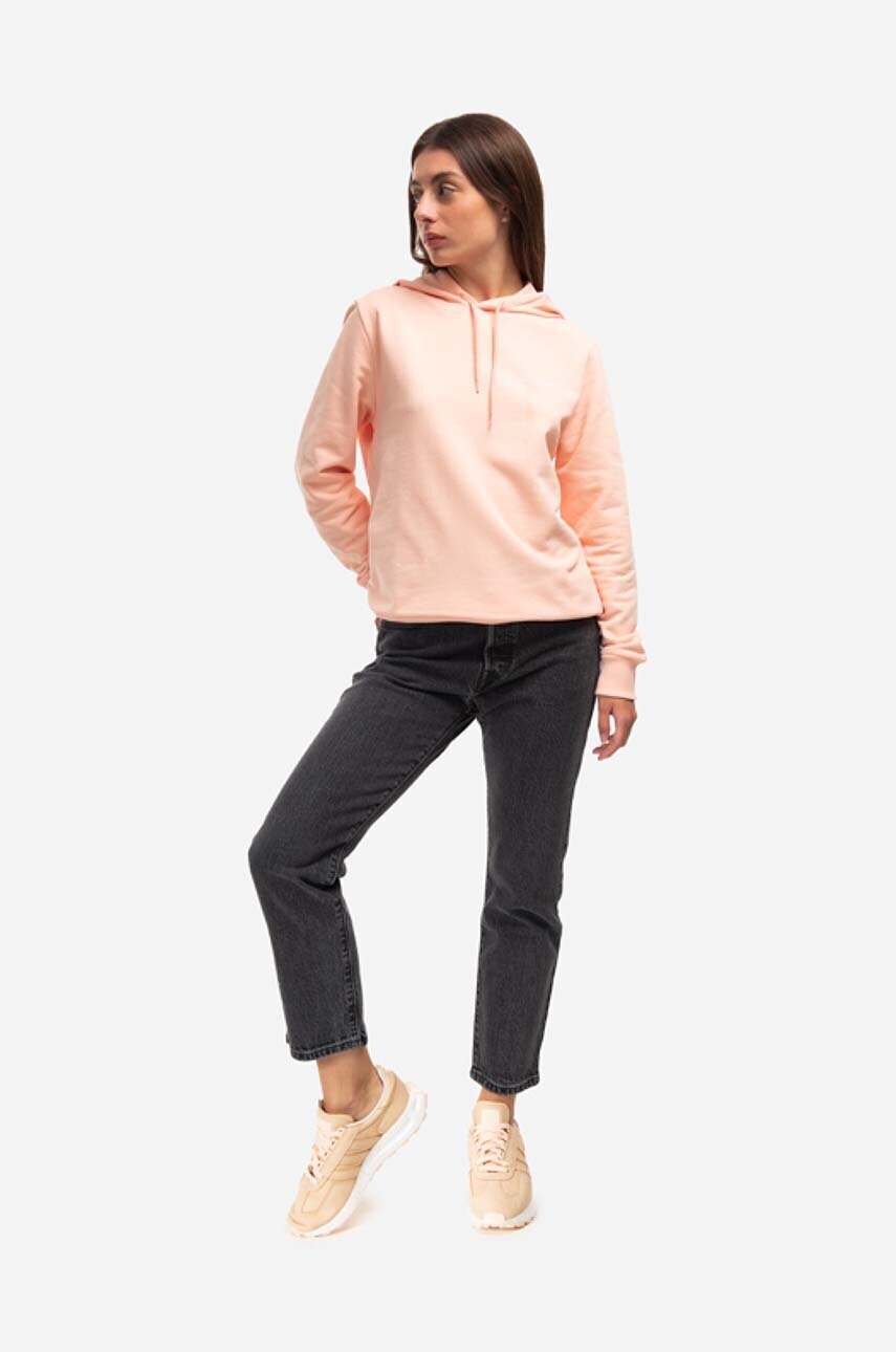 Бавовняна кофта A.P.C. Hoodie Item F жіноча колір помаранчевий з капюшоном однотонна COEAS.F27674-PECHE