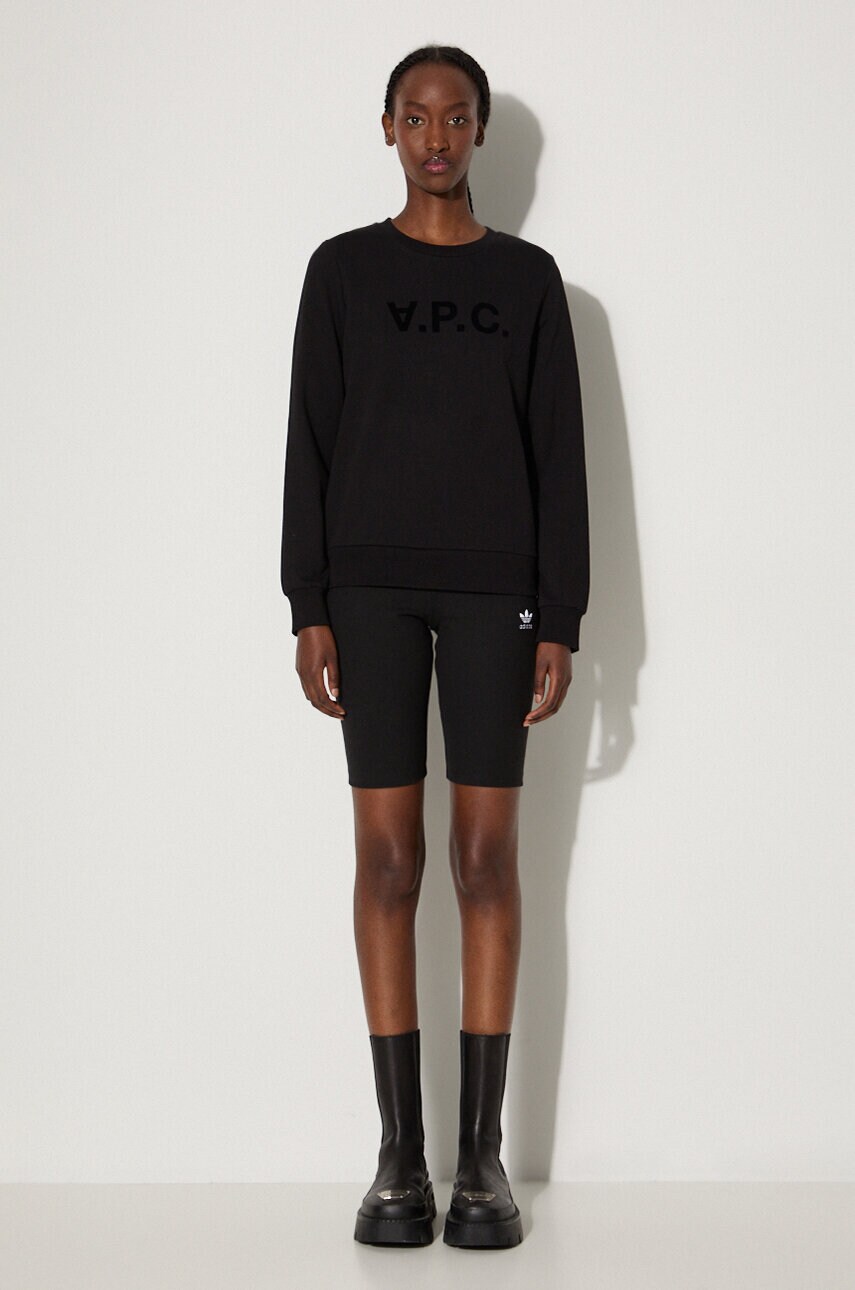 Бавовняна кофта A.P.C. Sweat Viva жіноча колір чорний з принтом