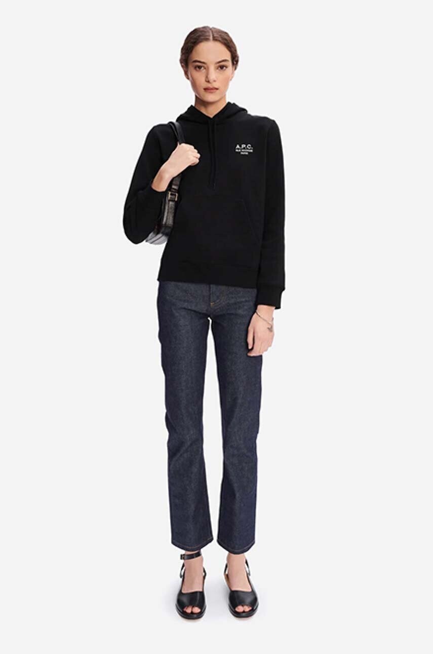 Бавовняна кофта A.P.C. Hoodie Manuela жіноча колір рожевий з капюшоном з аплікацією COEZD.F27760-OFFWHITE