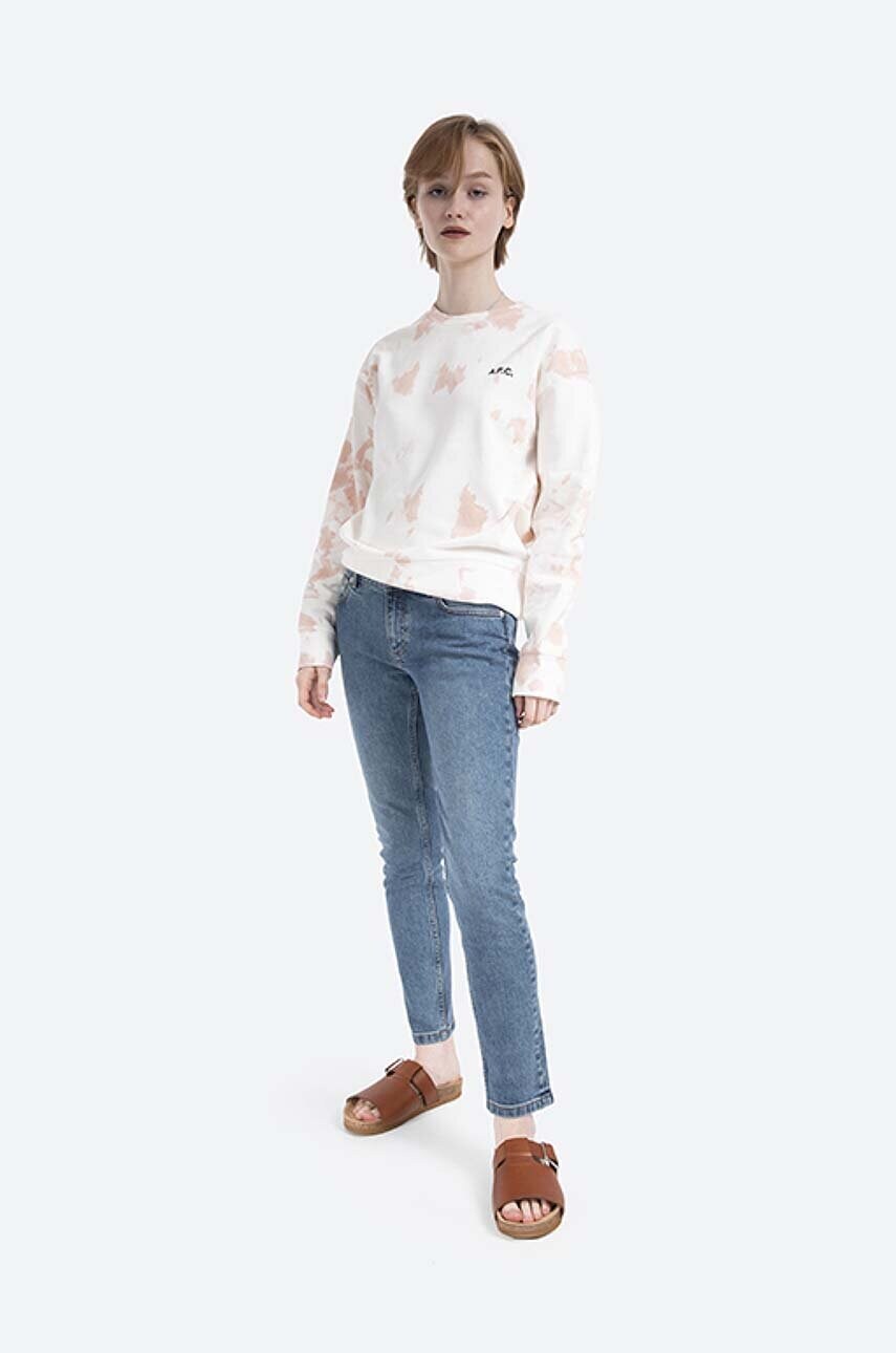 Бавовняна кофта A.P.C. Sweat Roma жіноча колір бежевий візерунок COEJO.F27636-ROSE
