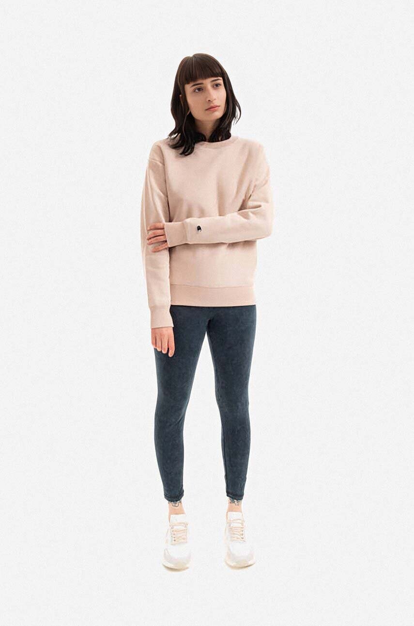 Бавовняна кофта Champion Crewneck Sweatshirt жіноча колір коричневий однотонна 115088-MS049