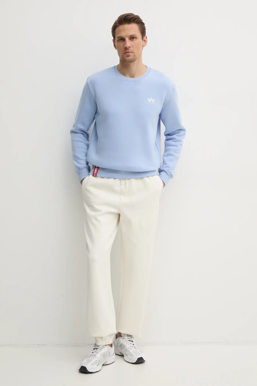 Кофта Alpha Industries Bluza Alpha Industries 188307 03 чоловіча колір чорний однотонна 188307