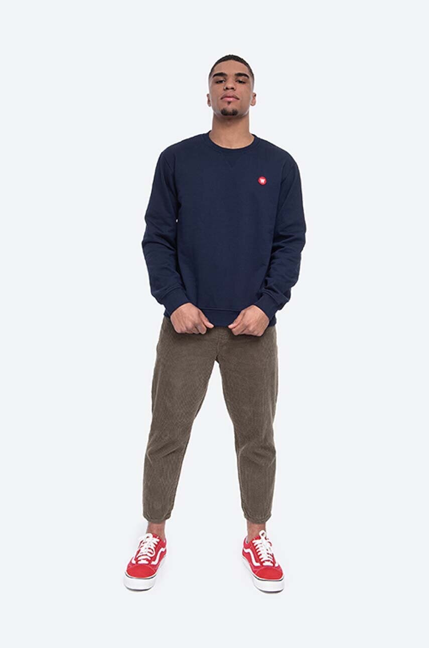 Бавовняна кофта Wood Wood Tye Double A чоловіча колір бордовий однотонна 10005601.2424-NAVY