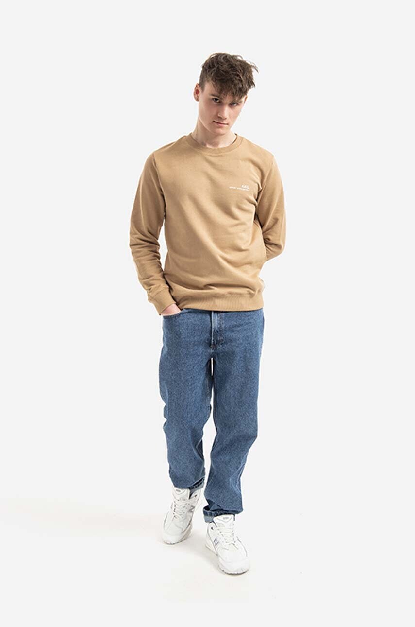 Бавовняна кофта A.P.C. Sweat Item чоловіча колір чорний однотонна COEAS.H27608-DARKNAVY