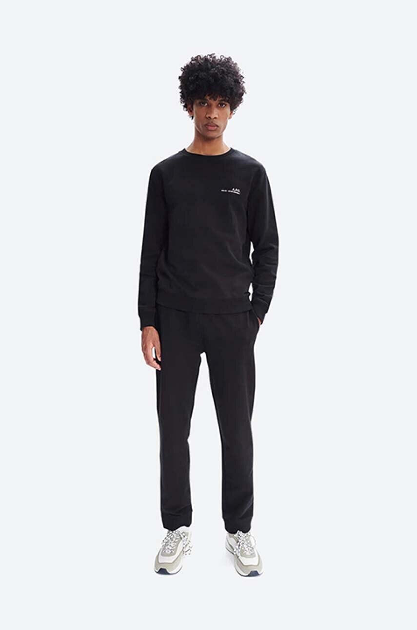 Бавовняна кофта A.P.C. Sweat Item чоловіча колір чорний однотонна COEAS.H27608-DARKNAVY