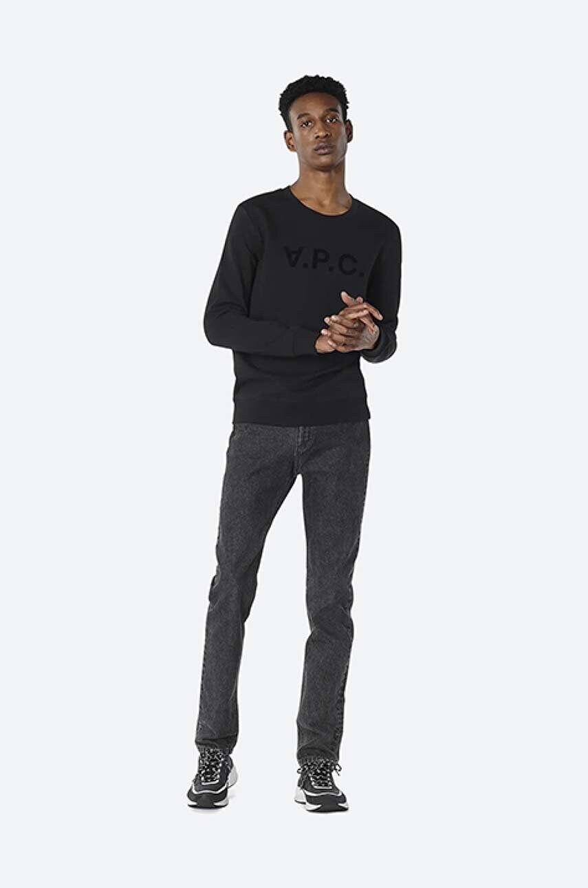 Бавовняна кофта A.P.C. Sweat Vpc чоловіча колір чорний з аплікацією COECQ.H27378-DARKNAVY