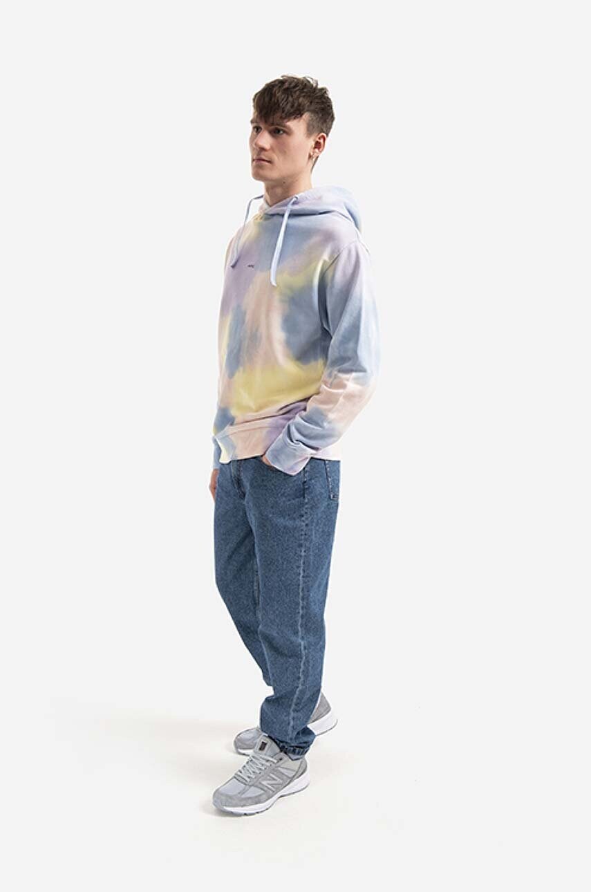 Бавовняна кофта A.P.C. Victor чоловіча з капюшоном візерунок COEWP.H27703-MULTICOLOR