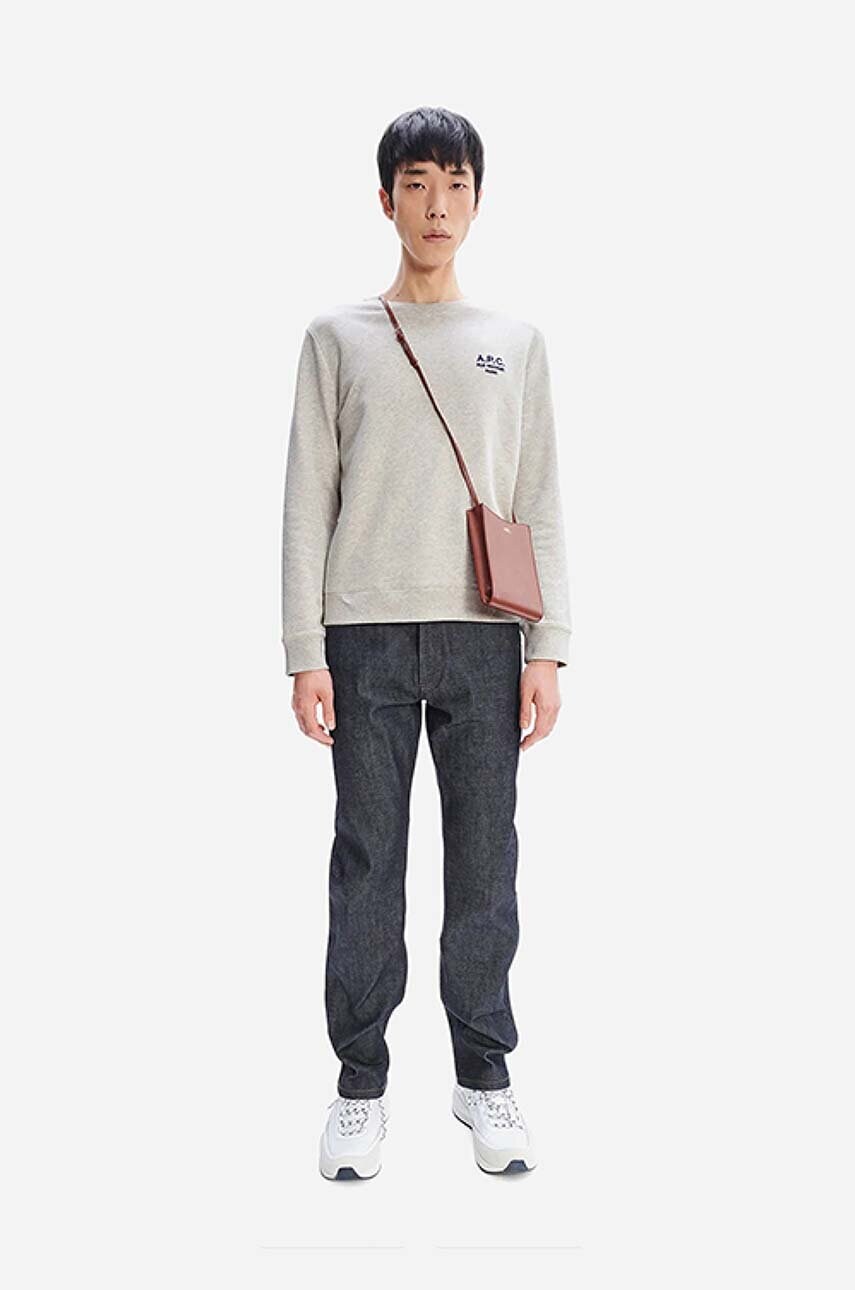 Бавовняна кофта A.P.C. Sweat Rider чоловіча колір сірий однотонна COEZD.H27699-MARINE