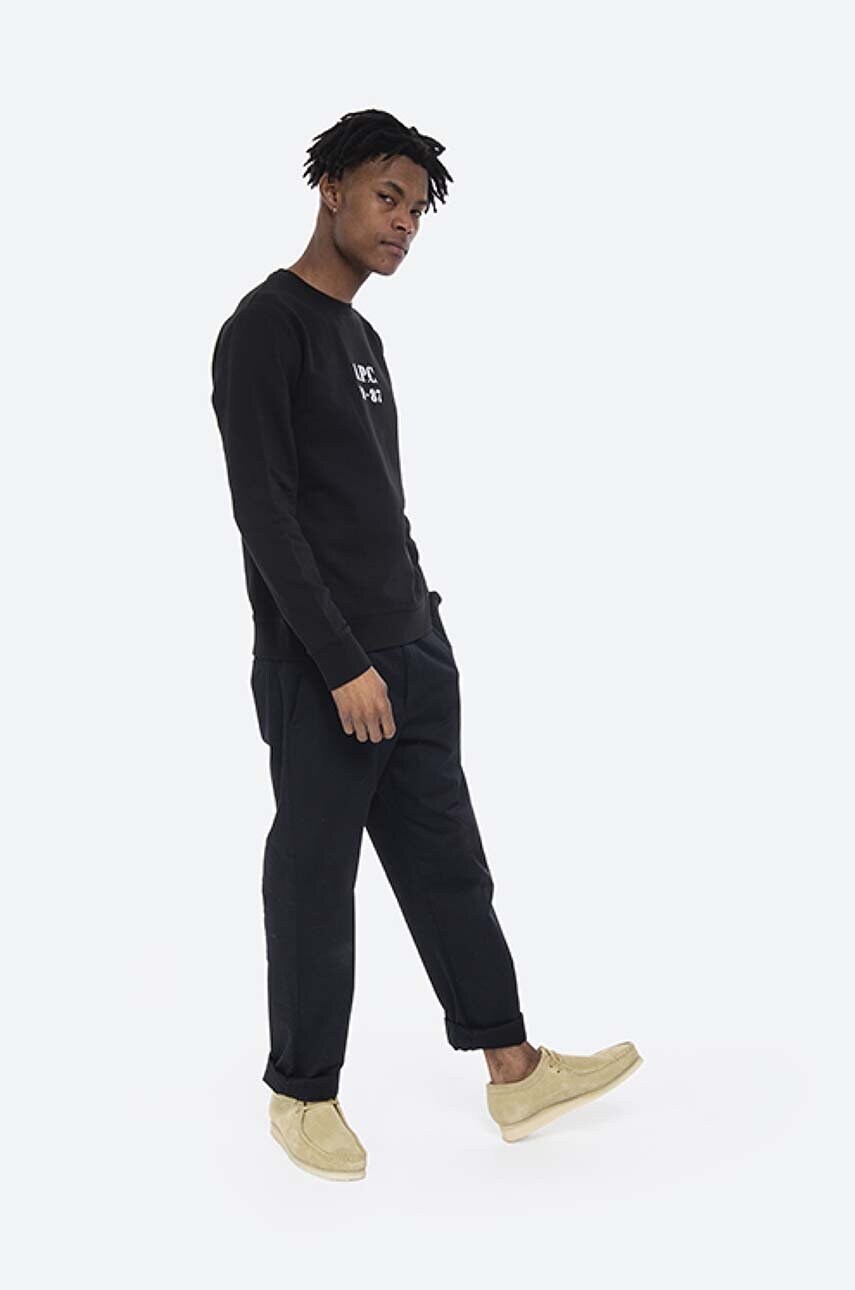 Бавовняна кофта A.P.C. Sweat Gaby чоловіча колір чорний з принтом COECQ.H27609-HEATHEREDG