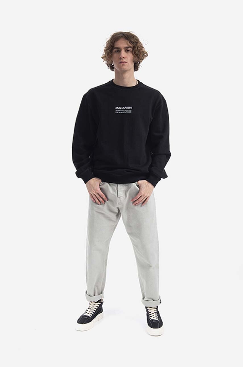 Бавовняна кофта Maharishi чоловіча колір чорний з принтом 7011.BLACK-BLACK