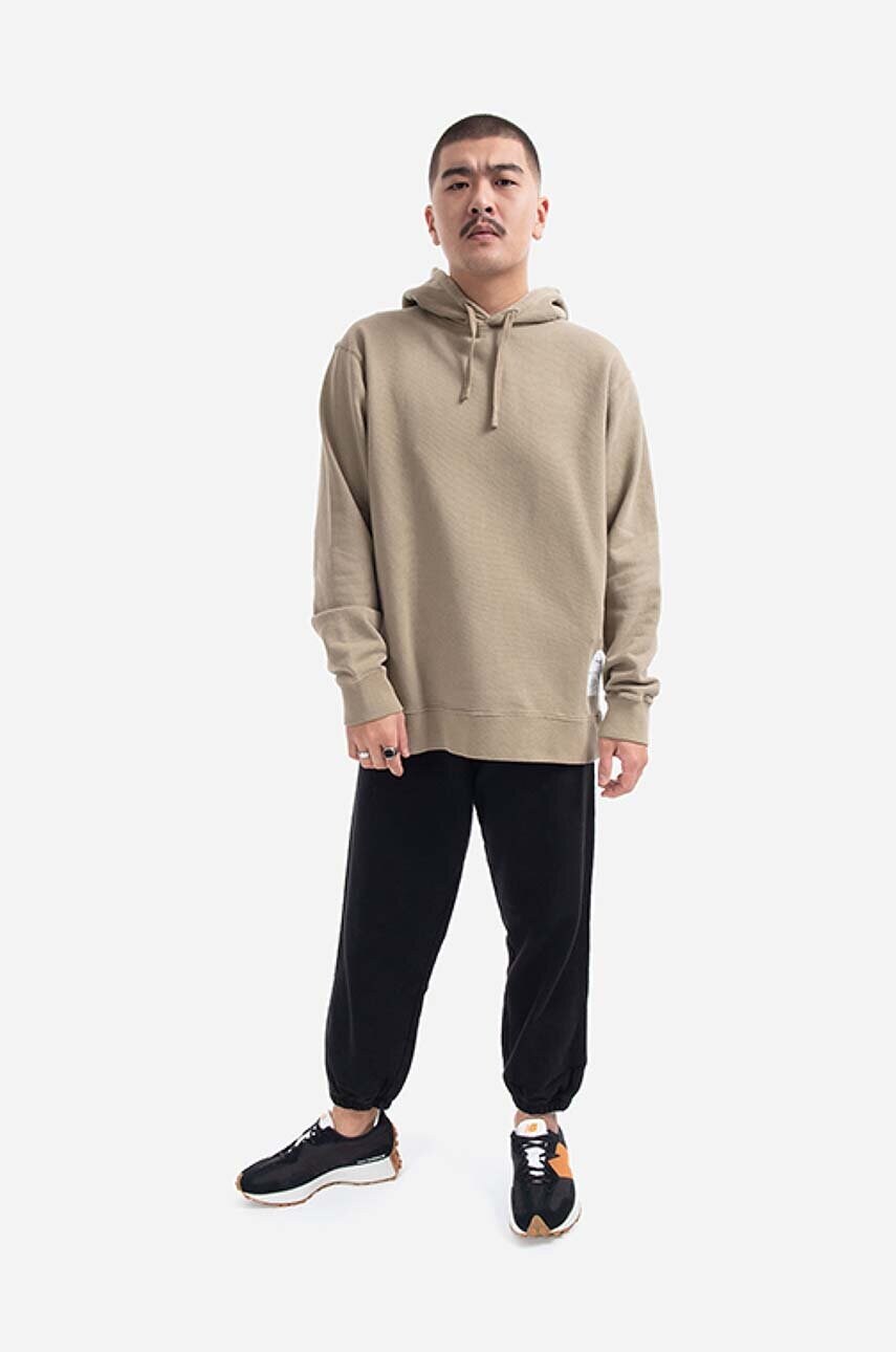 Бавовняна кофта Norse Projects Fraser Tab Series Sweat чоловіча колір бордовий з капюшоном однотонна N20.1282.0966-0966