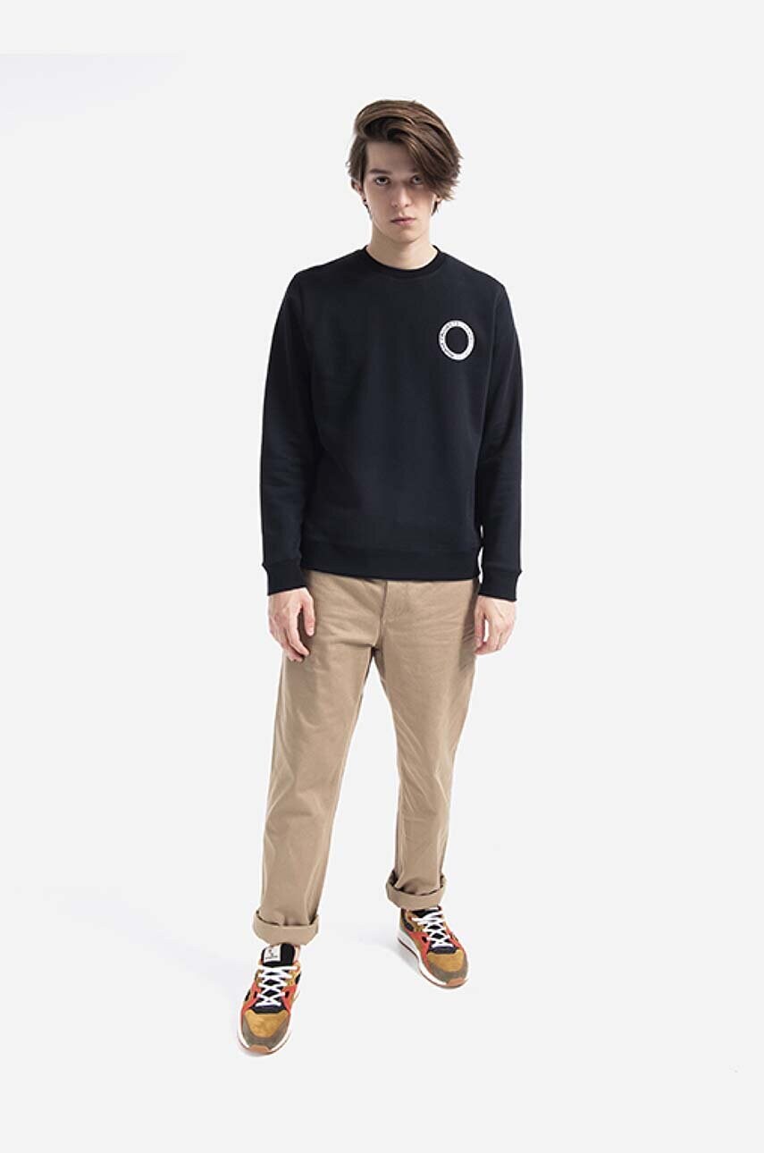 Бавовняна кофта Norse Projects Vagn BMC Logo Print чоловіча колір чорний з принтом N20.1284.9999-9999