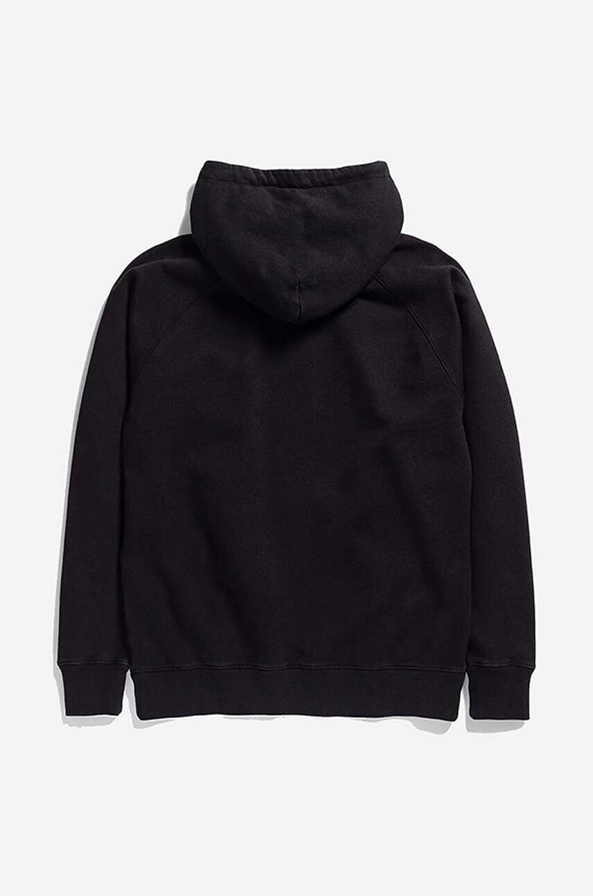 Бавовняна кофта Norse Projects Kristian Tab Series Hood чоловіча колір чорний з капюшоном однотонна N20.1294.9999-9999