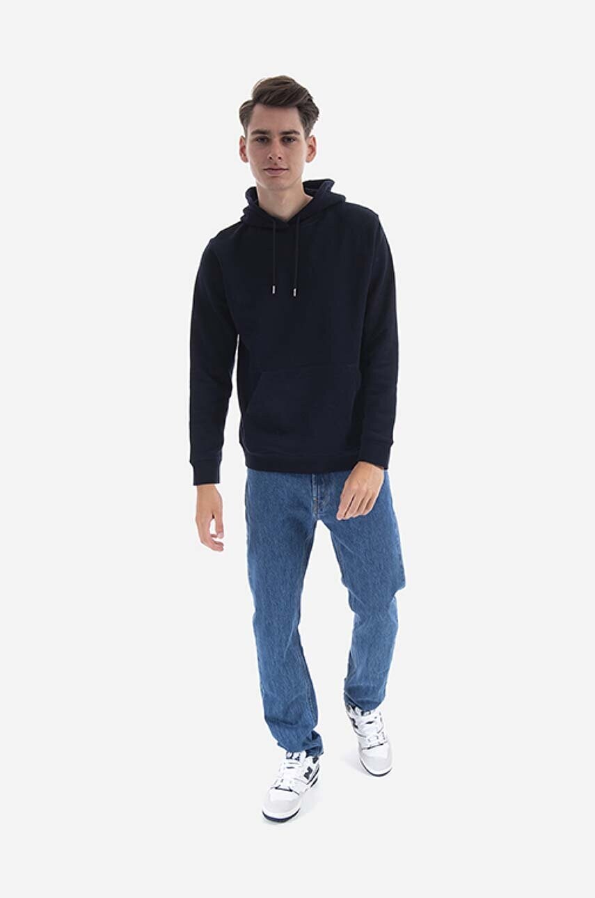 Бавовняна кофта Norse Projects Vagn Classic Hood чоловіча колір синій з капюшоном однотонна N20.1276.7004-7004