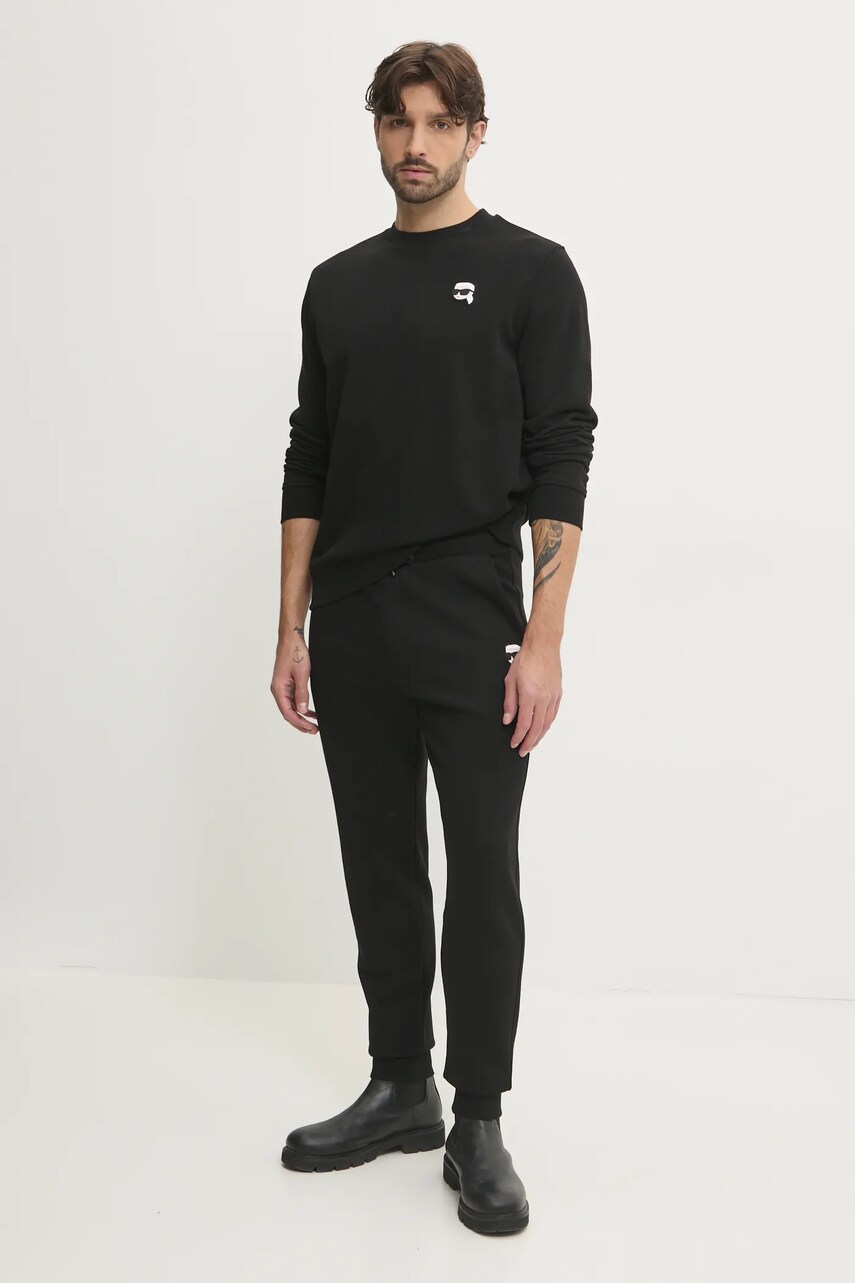 Кофта Karl Lagerfeld чоловіча колір чорний з аплікацією 500900.705710