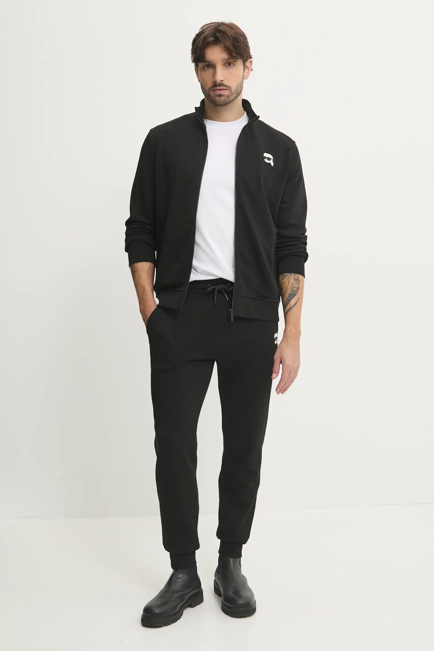 Кофта Karl Lagerfeld чоловіча колір чорний з аплікацією 500900.705712