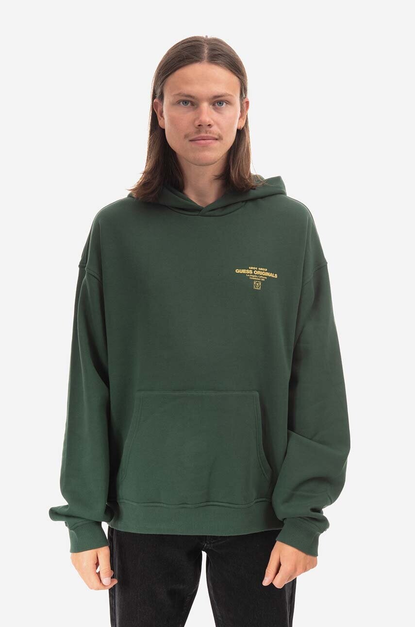 Кофта Guess Originals Go Harper Ls Hoodie колір зелений з капюшоном з принтом M2BQ05.K9YH1-F82E
