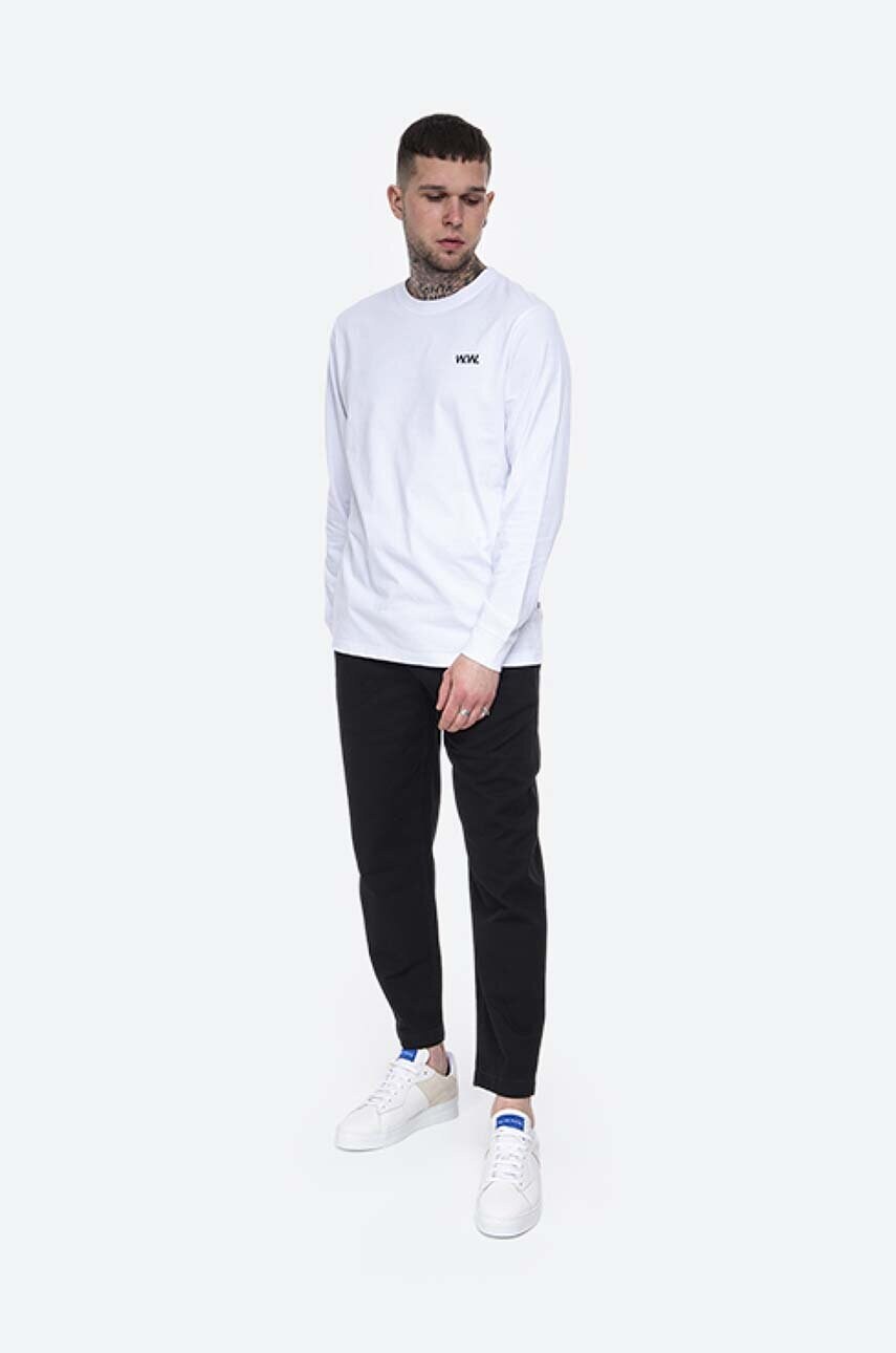 Бавовняний лонгслів Wood Wood Mark Paisley Long Sleeve колір білий з принтом 12115401.2489-BRIGHTW