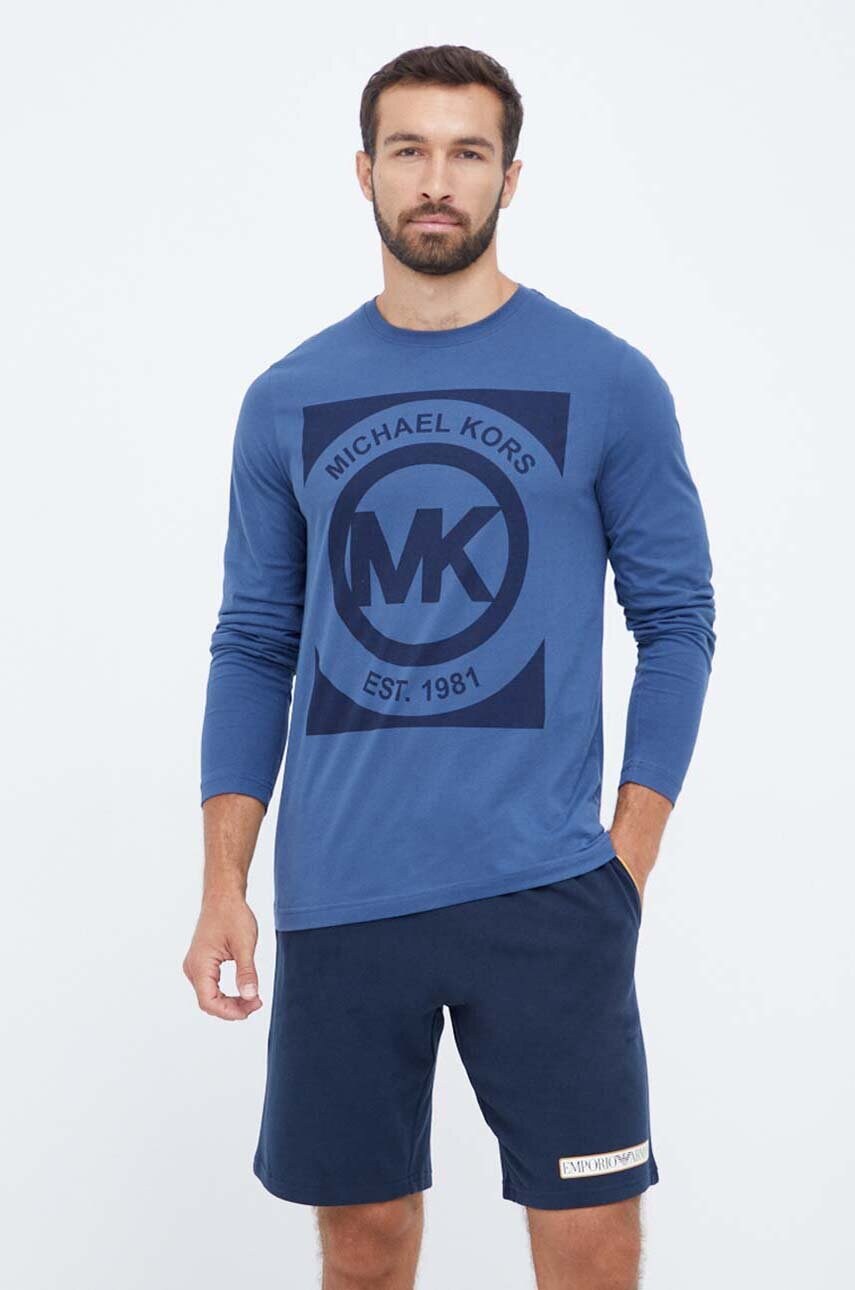Бавовняний лонгслів лаунж Michael Kors з принтом