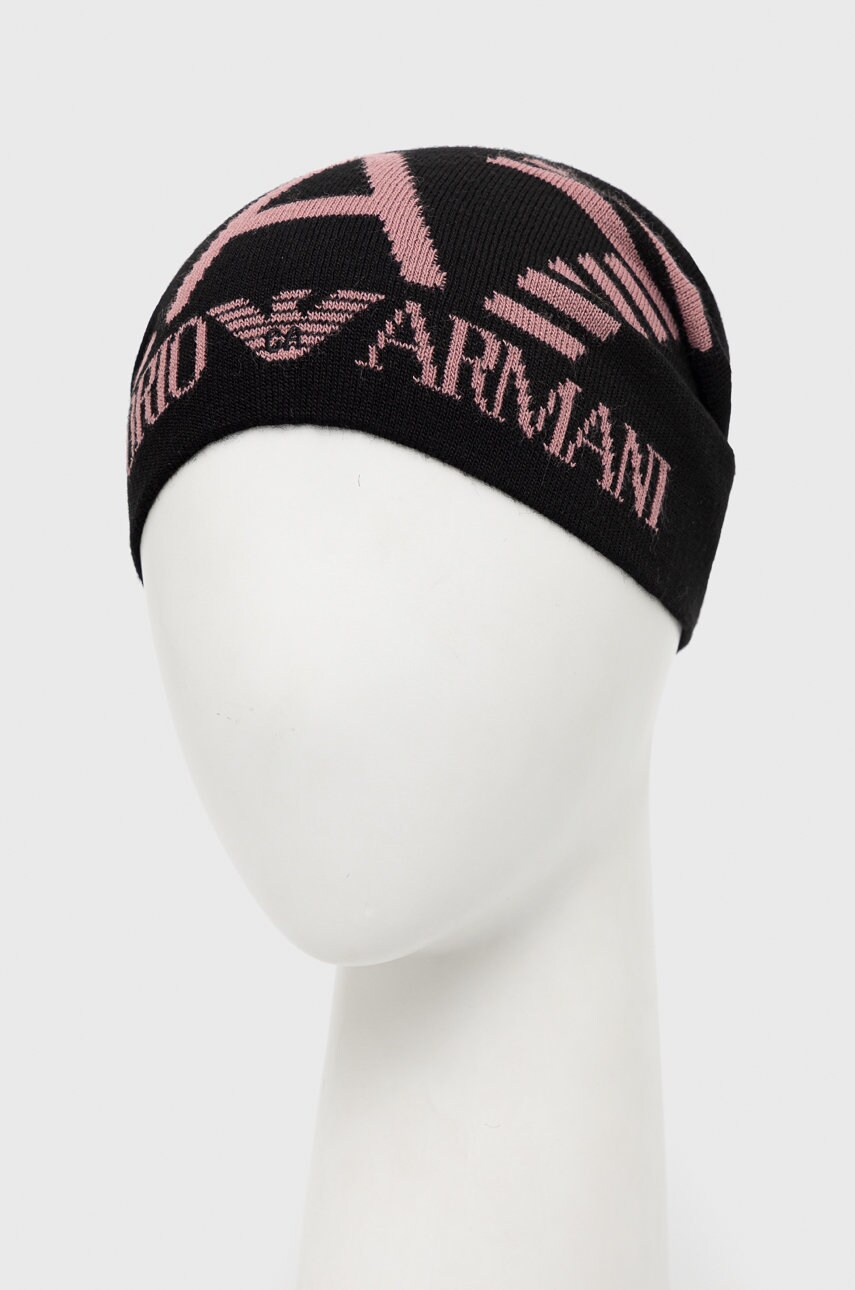 Шапка EA7 Emporio Armani колір чорний з тонкого трикотажу