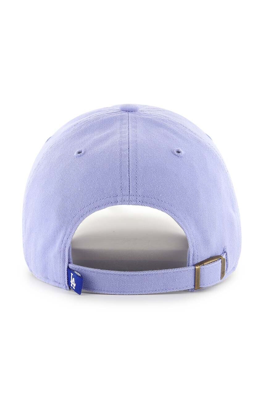 Бавовняна бейсболка 47 brand MLB Los Angeles Dodgers колір фіолетовий з аплікацією