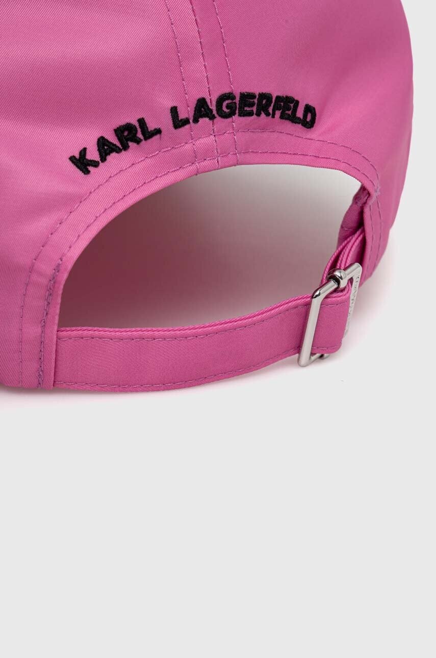 Кепка Karl Lagerfeld колір рожевий з аплікацією