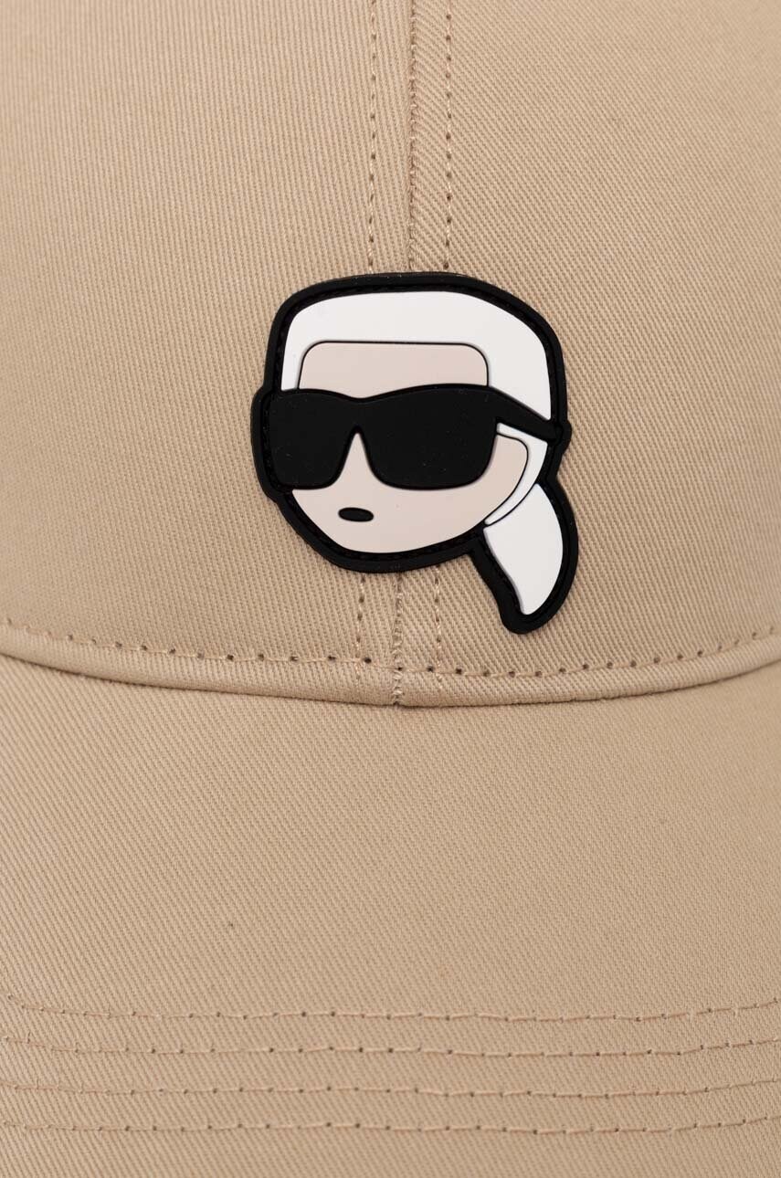 Бавовняна бейсболка Karl Lagerfeld колір чорний з аплікацією