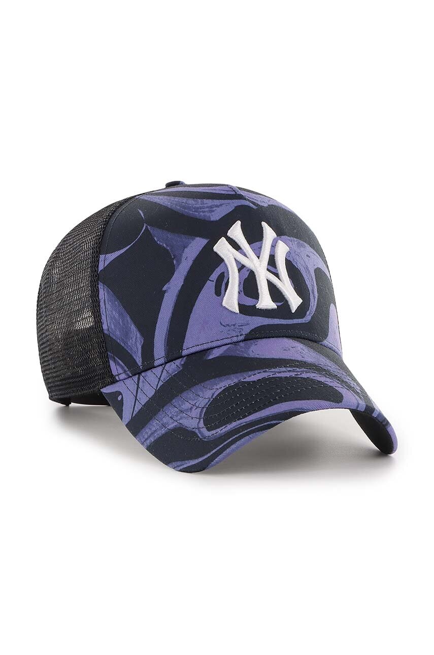Кепка 47 brand MLB New York Yankees колір фіолетовий візерунок B-ENLDT17PTP-PP