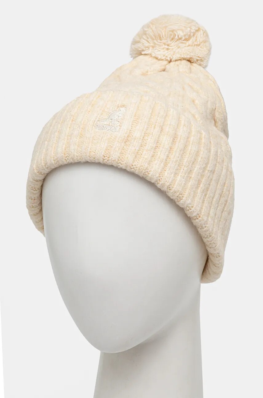 Шапка Kangol POMPOM колір бежевий з тонкого трикотажу K4460SM.CH120
