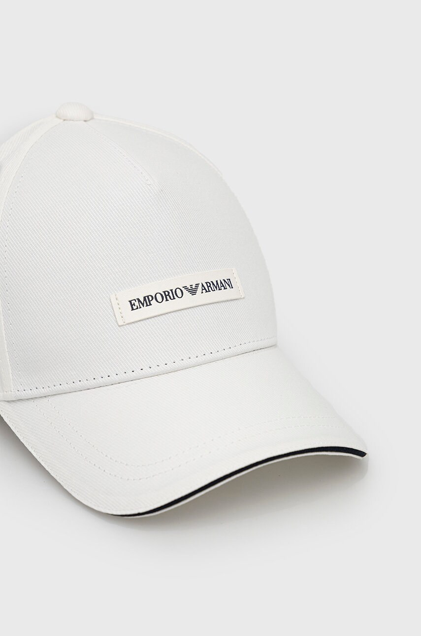 Бавовняна бейсболка Emporio Armani колір чорний з аплікацією