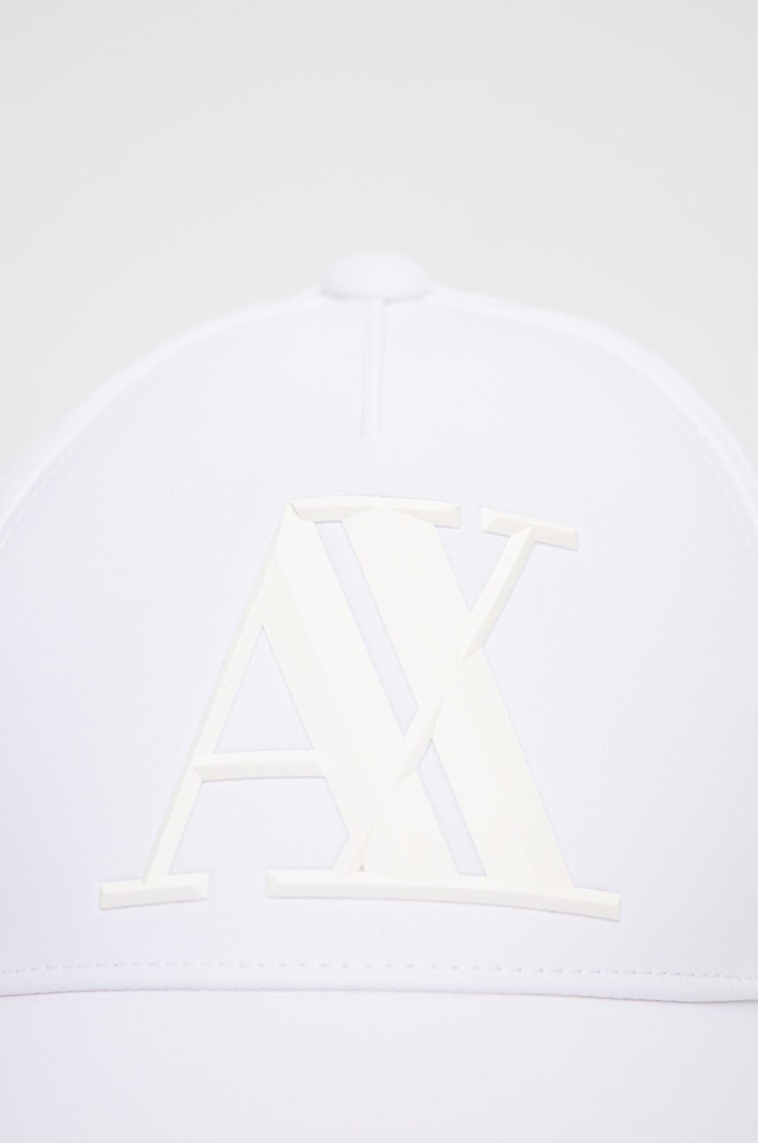 Кепка Armani Exchange колір білий з аплікацією