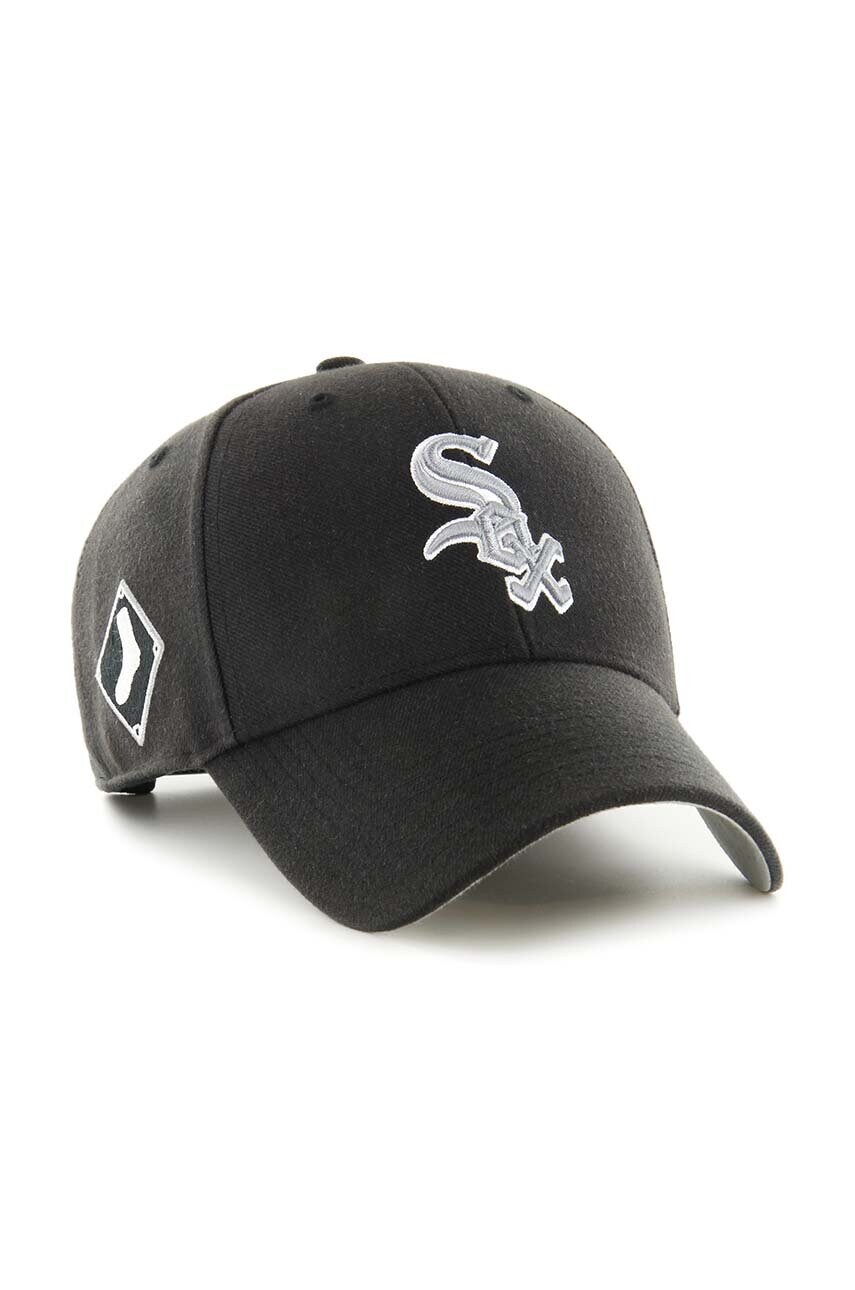 Кепка з домішкою вовни 47 brand MLB Chicago White Sox колір чорний з аплікацією